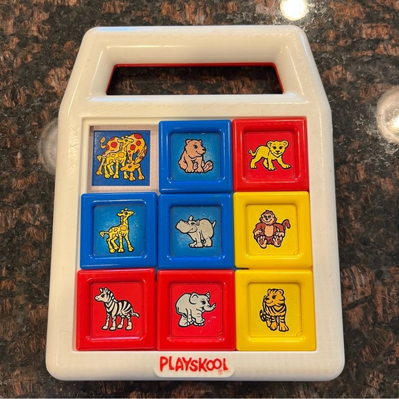 Vintage 1990 Playskool Zoo Slide-a-square Matching Game - Picture 1 of 3